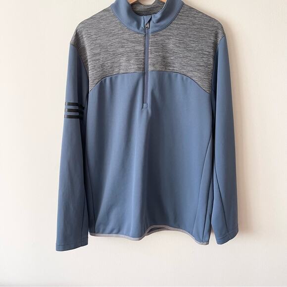 Adidas Golf Gray and Blue Quarter-Zip Pullover Men’s size M - Picture 1 of 7